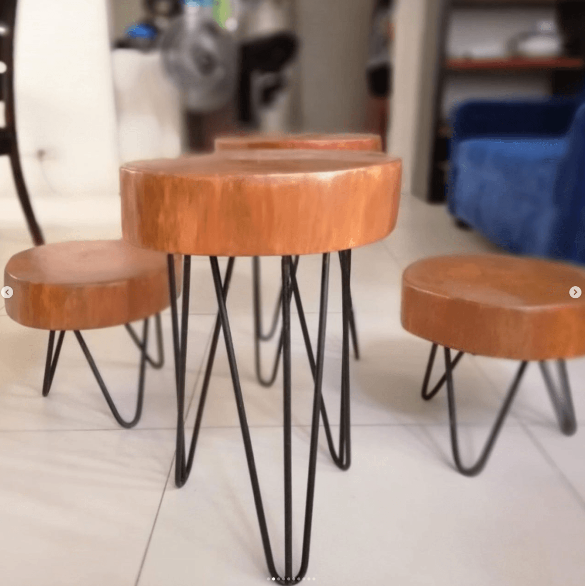 Hairpin-Leg Stump Stools